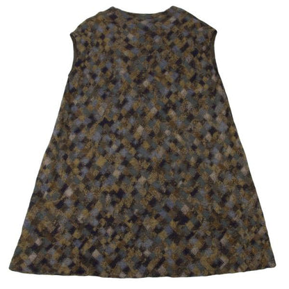 JURGEN LEHL Cotton Diamond Check Jacquard Blue Multi Blouse Size M