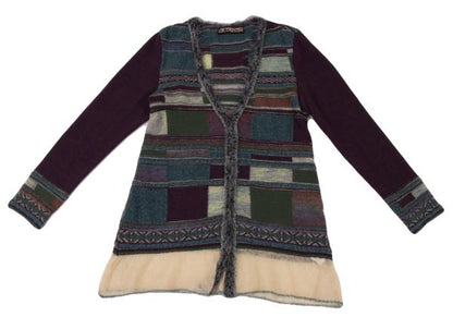 M.&KYOKO Wool Blend V-Neck Cardigan Sweater Purple Size 1