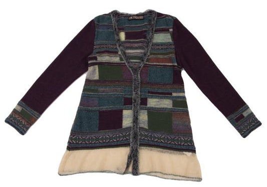 M.&KYOKO Wool Blend V-Neck Cardigan Sweater Purple Size 1