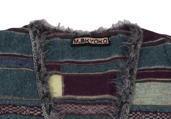 M.&KYOKO Wool Blend V-Neck Cardigan Sweater Purple Size 1