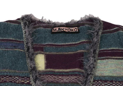 M.&KYOKO Wool Blend V-Neck Cardigan Sweater Purple Size 1