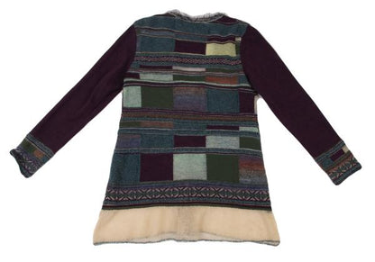 M.&KYOKO Wool Blend V-Neck Cardigan Sweater Purple Size 1
