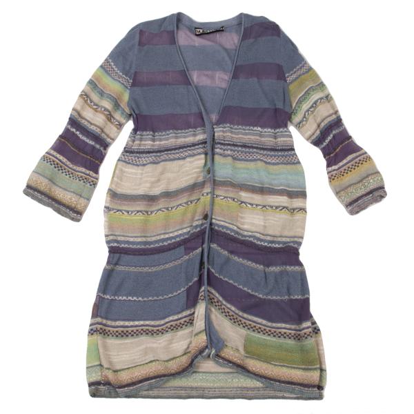 M.&KYOKO Blue Multi Washi Blend Sleeve Cardigan Size 1