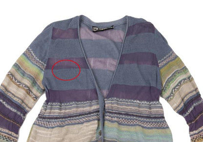 M.&KYOKO Blue Multi Washi Blend Sleeve Cardigan Size 1