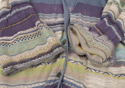 M.&KYOKO Blue Multi Washi Blend Sleeve Cardigan Size 1