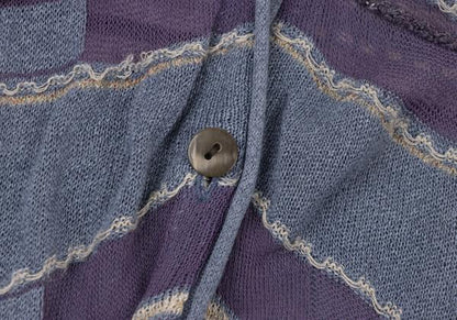 M.&KYOKO Blue Multi Washi Blend Sleeve Cardigan Size 1