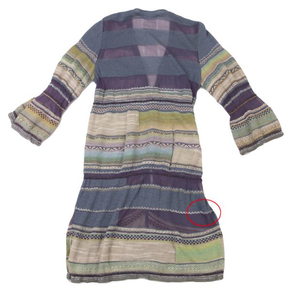 M.&KYOKO Blue Multi Washi Blend Sleeve Cardigan Size 1