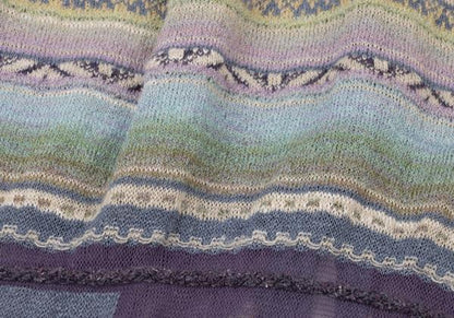 M.&KYOKO Blue Multi Washi Blend Sleeve Cardigan Size 1