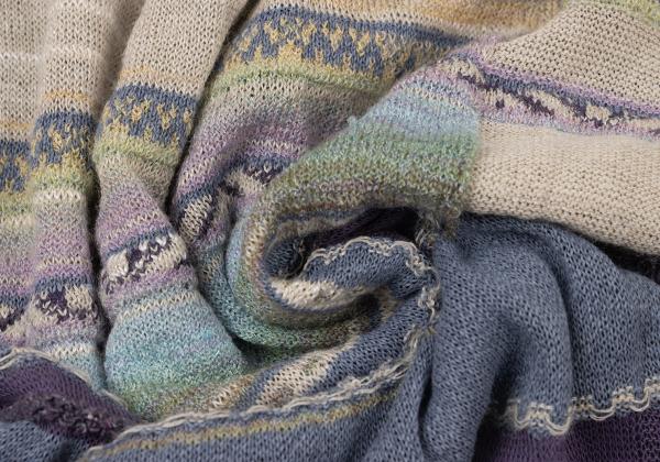 M.&KYOKO Blue Multi Washi Blend Sleeve Cardigan Size 1