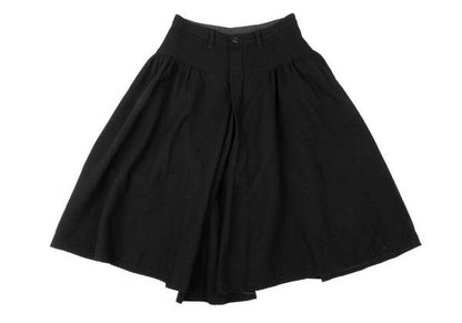 Y's Wool Tuck Gather Midi Skirt Black Size 2