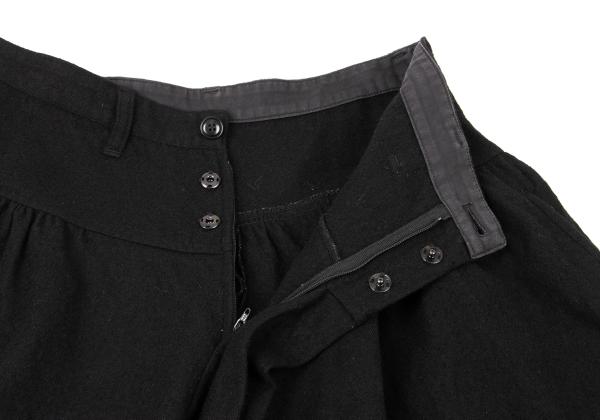 Y's Wool Tuck Gather Midi Skirt Black Size 2