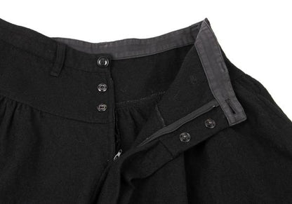 Y's Wool Tuck Gather Midi Skirt Black Size 2