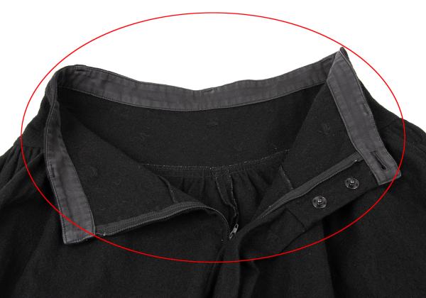 Y's Wool Tuck Gather Midi Skirt Black Size 2
