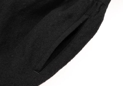 Y's Wool Tuck Gather Midi Skirt Black Size 2