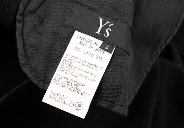 Y's Wool Tuck Gather Midi Skirt Black Size 2