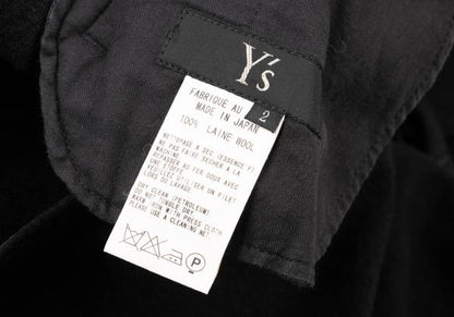 Y's Wool Tuck Gather Midi Skirt Black Size 2