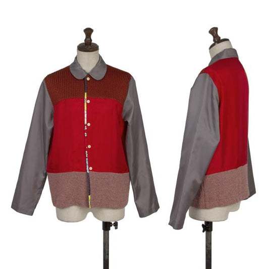COMME des GARCONS Mixed Material Collar Blouse Shirt Size S