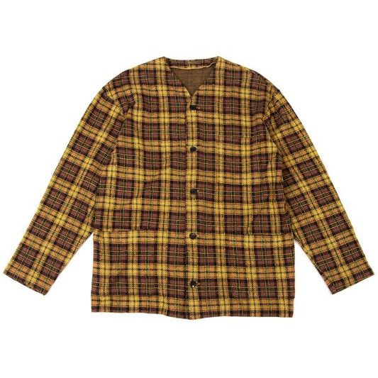 Y's for men Check Flannel Shirt Jacket Yellow Size M