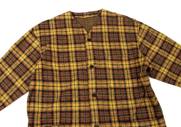 Y's for men Check Flannel Shirt Jacket Yellow Size M