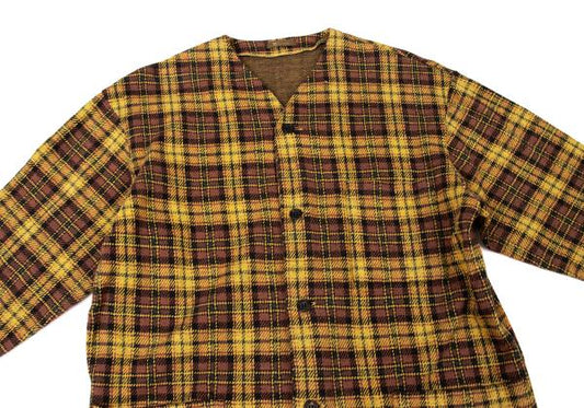 Y's for men Check Flannel Shirt Jacket Yellow Size M