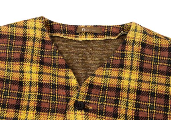 Y's for men Check Flannel Shirt Jacket Yellow Size M