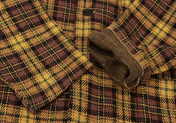 Y's for men Check Flannel Shirt Jacket Yellow Size M