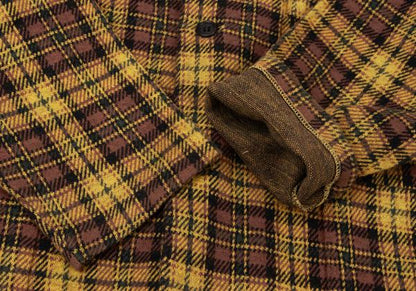 Y's for men Check Flannel Shirt Jacket Yellow Size M