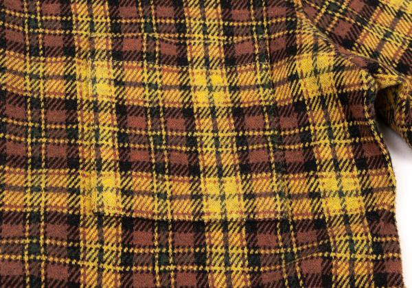 Y's for men Check Flannel Shirt Jacket Yellow Size M