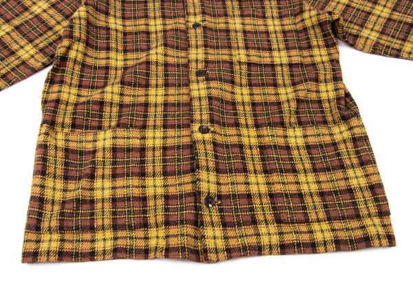Y's for men Check Flannel Shirt Jacket Yellow Size M