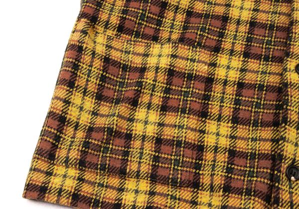 Y's for men Check Flannel Shirt Jacket Yellow Size M