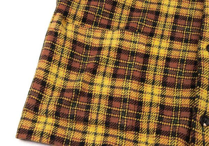 Y's for men Check Flannel Shirt Jacket Yellow Size M