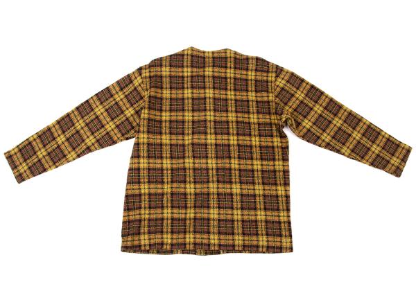 Y's for men Check Flannel Shirt Jacket Yellow Size M