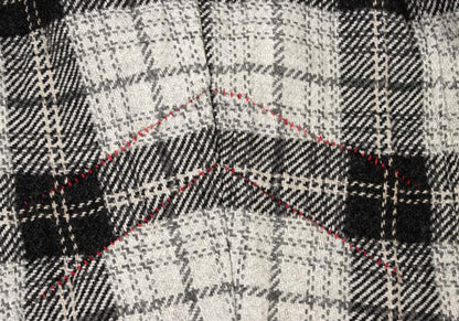 MARITHE Floral Embroidered Check Jacket Gray Size M