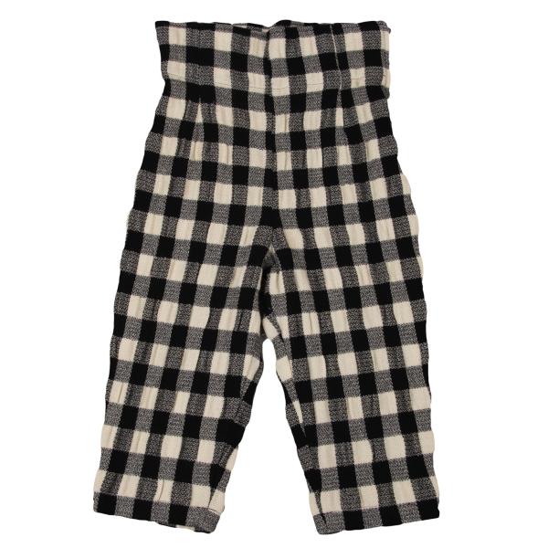tricot COMME des GARCONS Wool Block Check Black Ivory Pants Size M