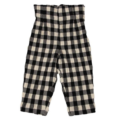tricot COMME des GARCONS Wool Block Check Black Ivory Pants Size M