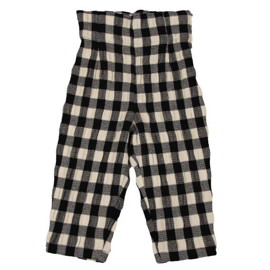 tricot COMME des GARCONS Wool Block Check Black Ivory Pants Size M