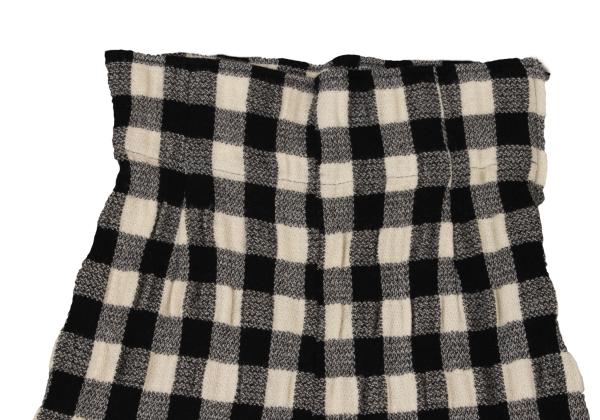 tricot COMME des GARCONS Wool Block Check Black Ivory Pants Size M