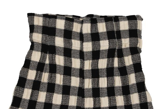 tricot COMME des GARCONS Wool Block Check Black Ivory Pants Size M