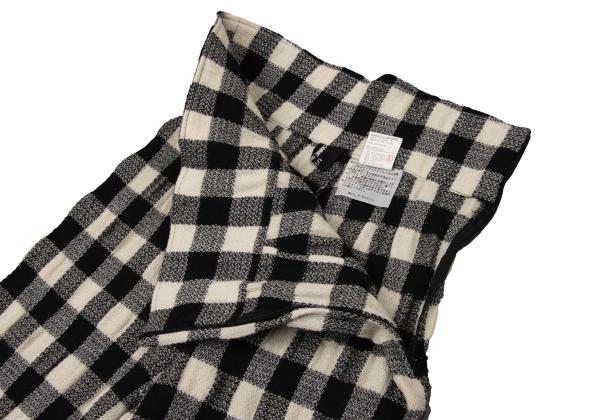 tricot COMME des GARCONS Wool Block Check Black Ivory Pants Size M