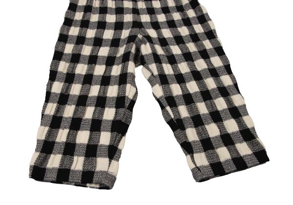 tricot COMME des GARCONS Wool Block Check Black Ivory Pants Size M