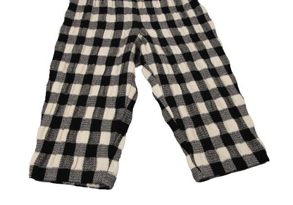 tricot COMME des GARCONS Wool Block Check Black Ivory Pants Size M
