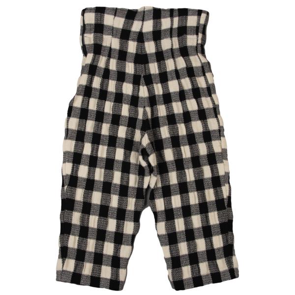 tricot COMME des GARCONS Wool Block Check Black Ivory Pants Size M