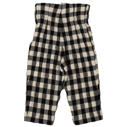 tricot COMME des GARCONS Wool Block Check Black Ivory Pants Size M