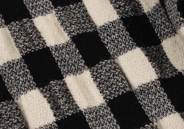 tricot COMME des GARCONS Wool Block Check Black Ivory Pants Size M