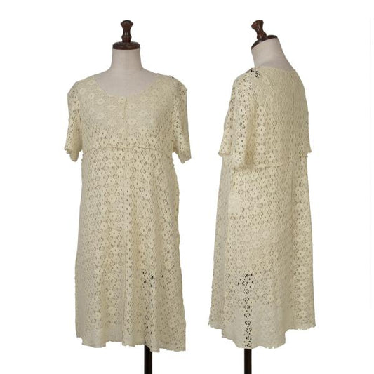 COMME des GARCONS Crochet Knit Tunic Blend Ivory Size M