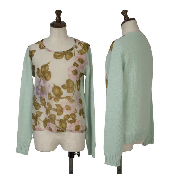COMME des GARCONS Flower Print Knit Mint Green Size M
