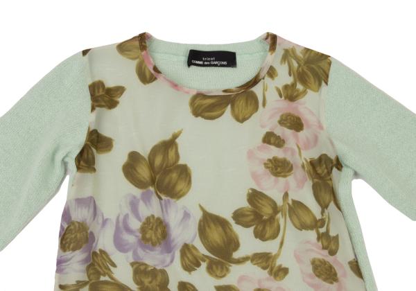 COMME des GARCONS Flower Print Knit Mint Green Size M