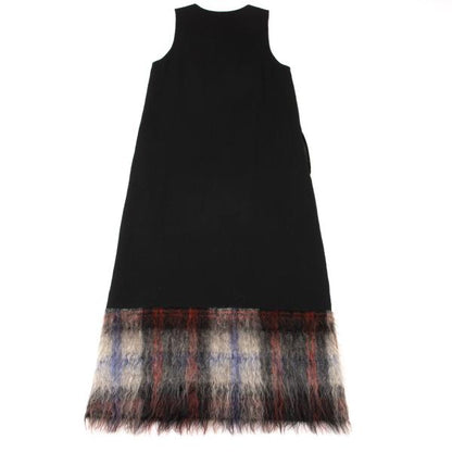 tricot COMME des GARCONS Wool Shaggy Hem Check Dress Size S