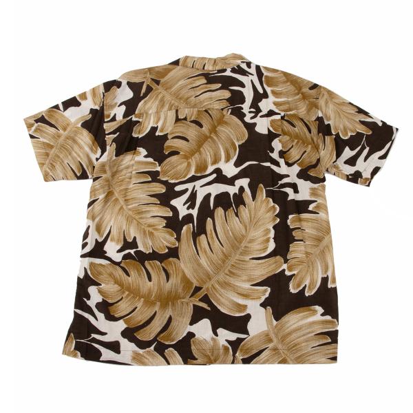 ISSEY MIYAKE Cotton Linen Leaf Print S/S Shirt Beige Size M