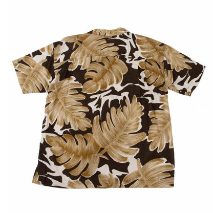 ISSEY MIYAKE Cotton Linen Leaf Print S/S Shirt Beige Size M